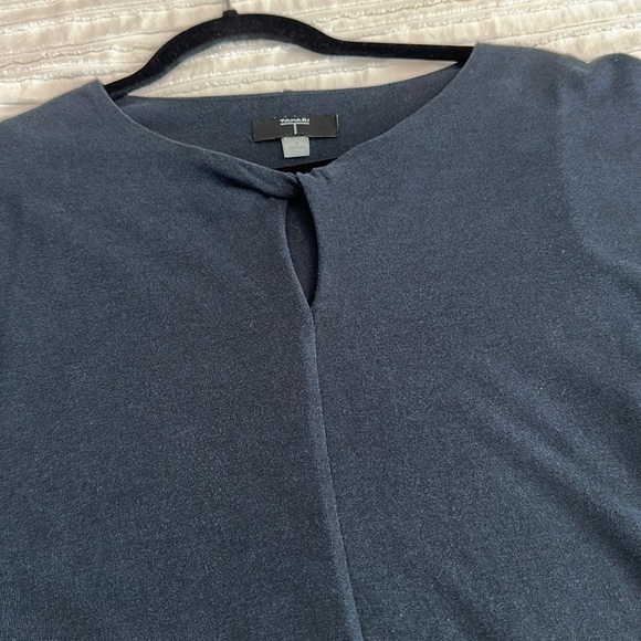 Navy Blue Tahari Keyhole Neck A-line Midi Dress, size S - Picture 4 of 7